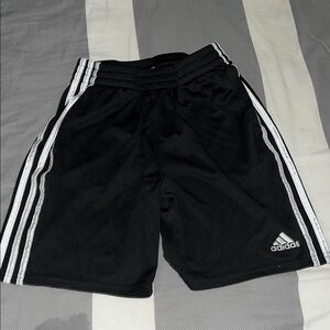 Adidas Black Shorts with White Stripes